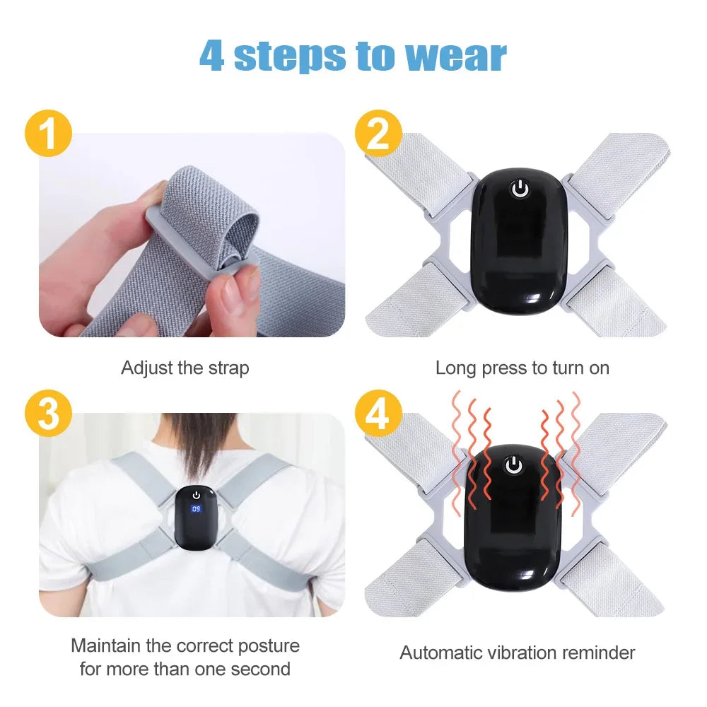 Smart Posture Corrector with Vibration Sensor – Train Better Posture & Prevent Slouching